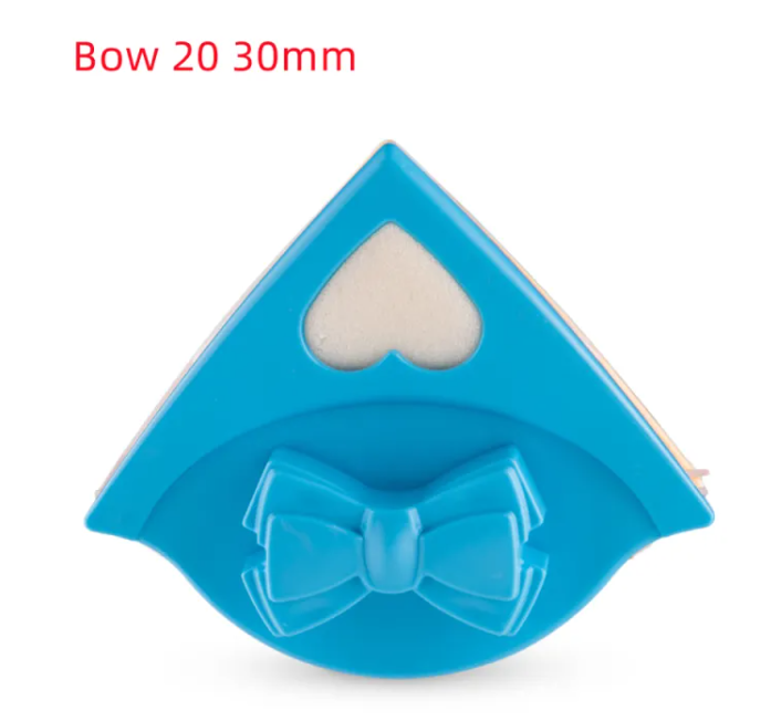 Blue bow tie punch on a white background with text 'Bow 20 30mm'.